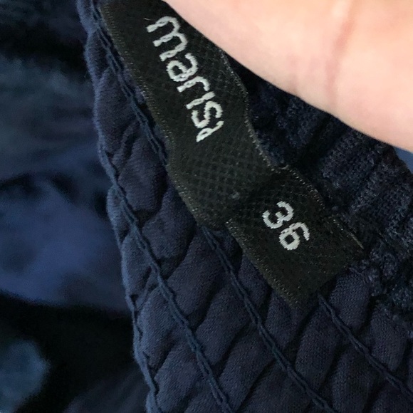 Marisa|Navy sleeveless midi dress with side slit and bow front detail•••small - Picture 9 of 13